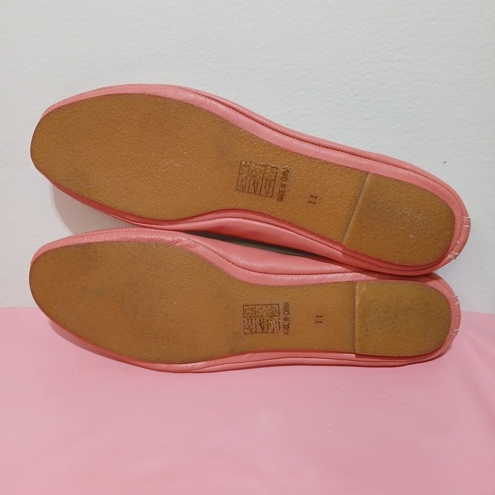 Poetic License London Women's Size 11 Pink Leather Ivory Lace Mary Jane Flats - Picture 8 of 9